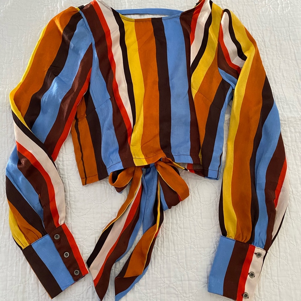 Forever 21 Multi Colored Striped Crop